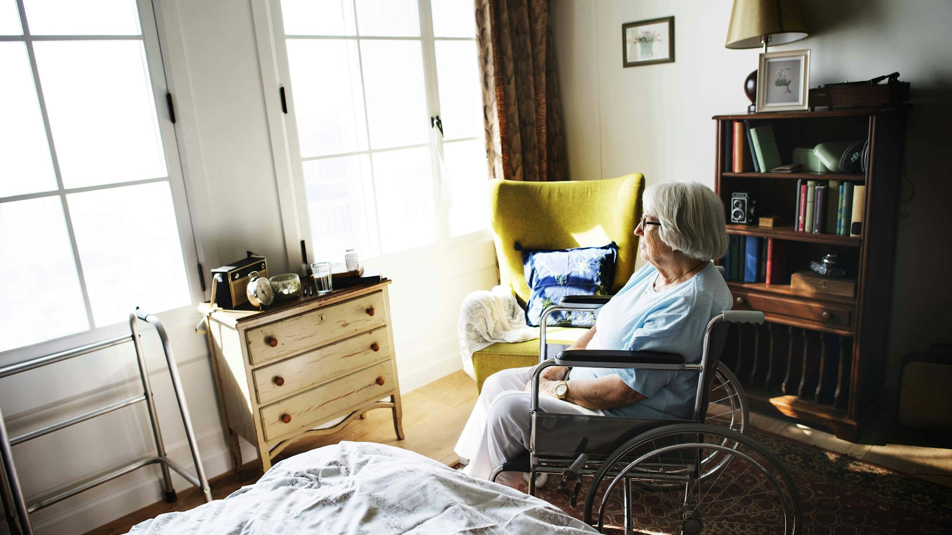 Elderly Lady in a wheelchair