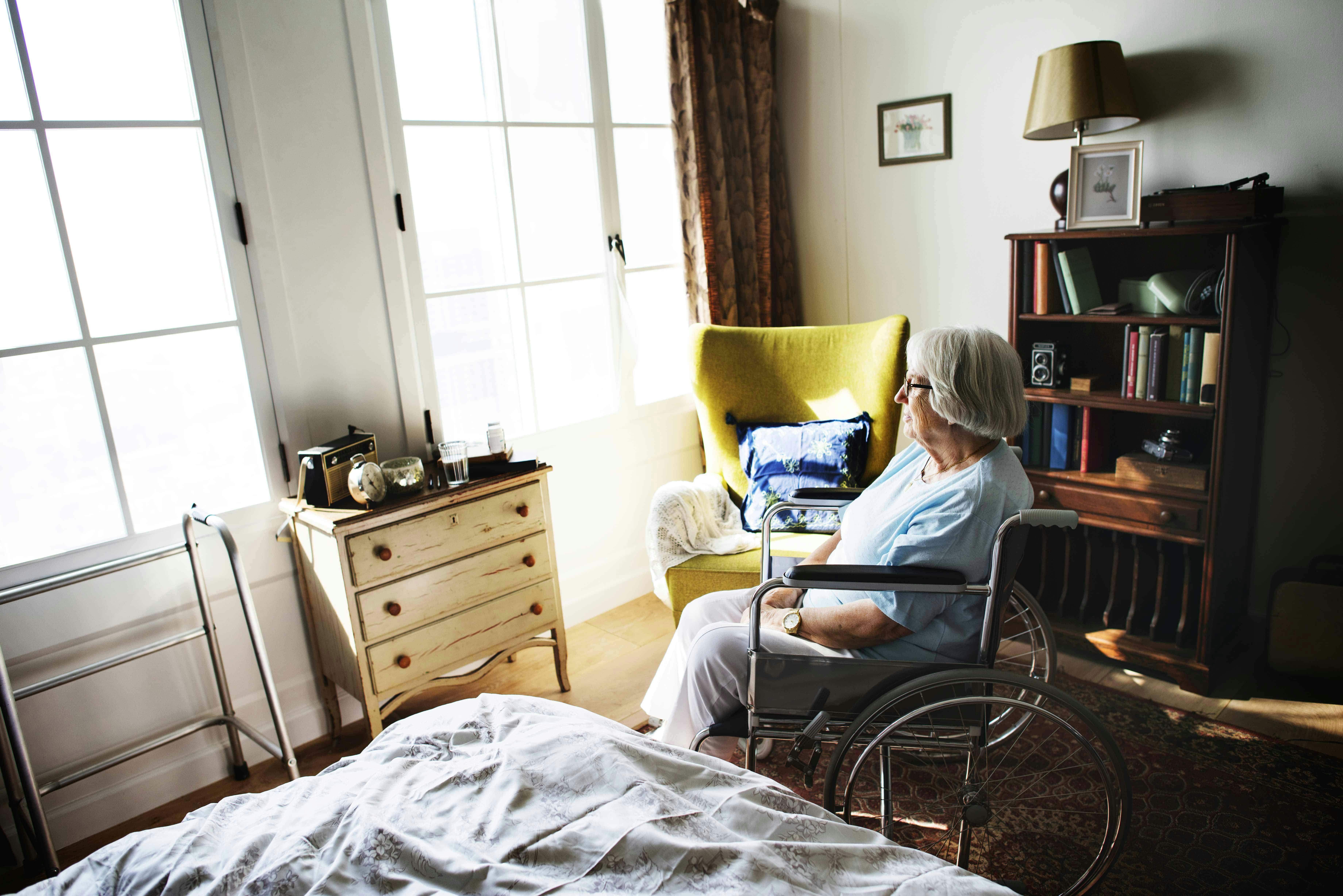 Elderly Lady in a wheelchair