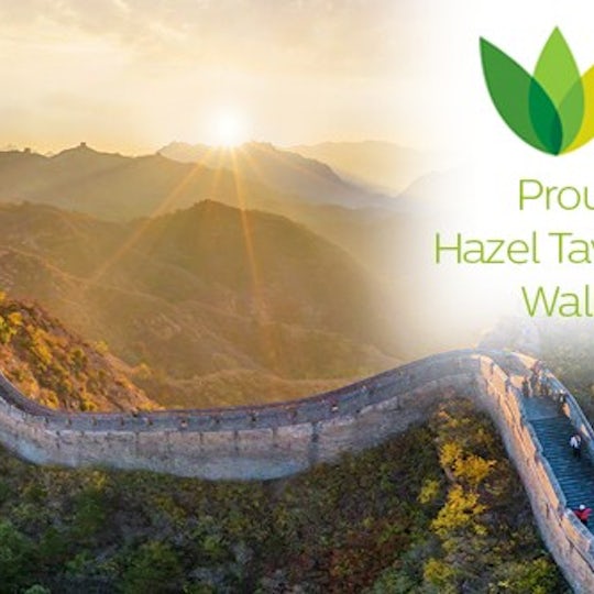 Hazel Taylor being supported by Trinity Homecare on her Great Wall of China Walk