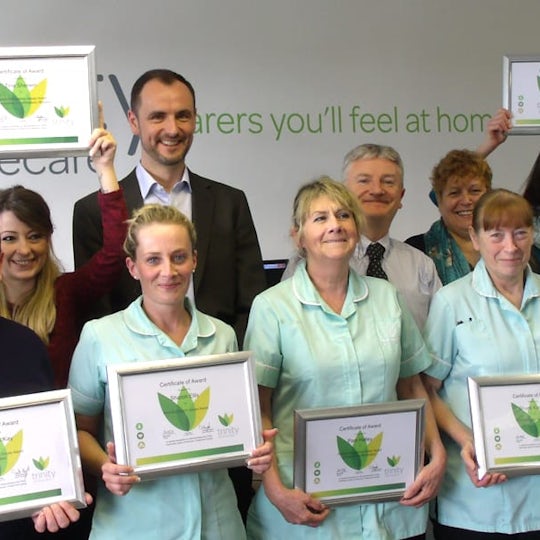 Trinity Homecare team with their certificates