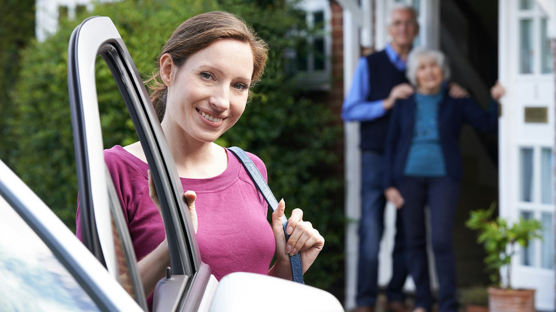 Carer that drives visiting elderly client at home